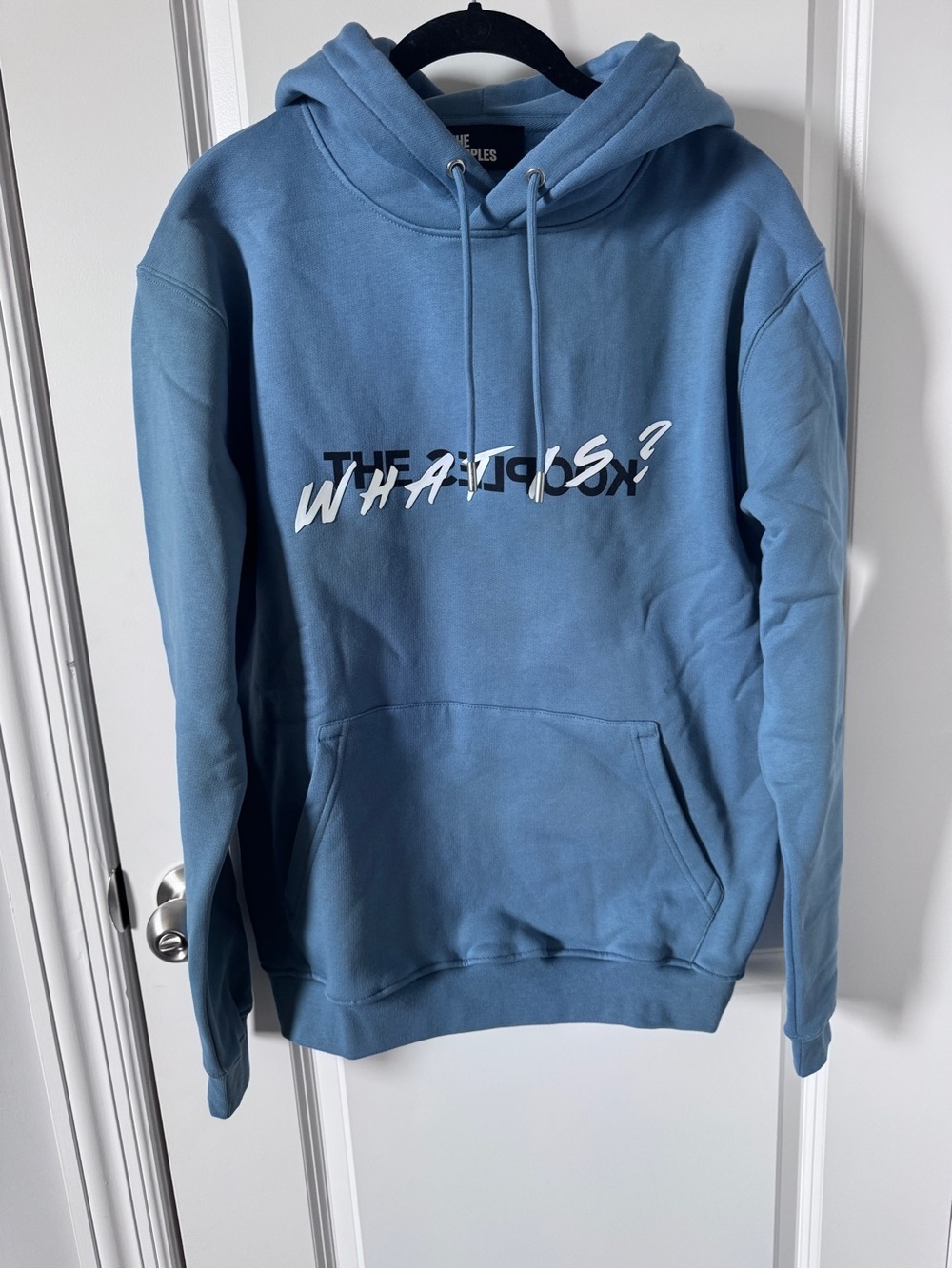 NWT-The Kooples Light Blue Graphic Crewneck Hoodie-Small